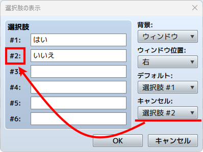 キャンセルを選んだ時に選ばれる選択肢のイメージ